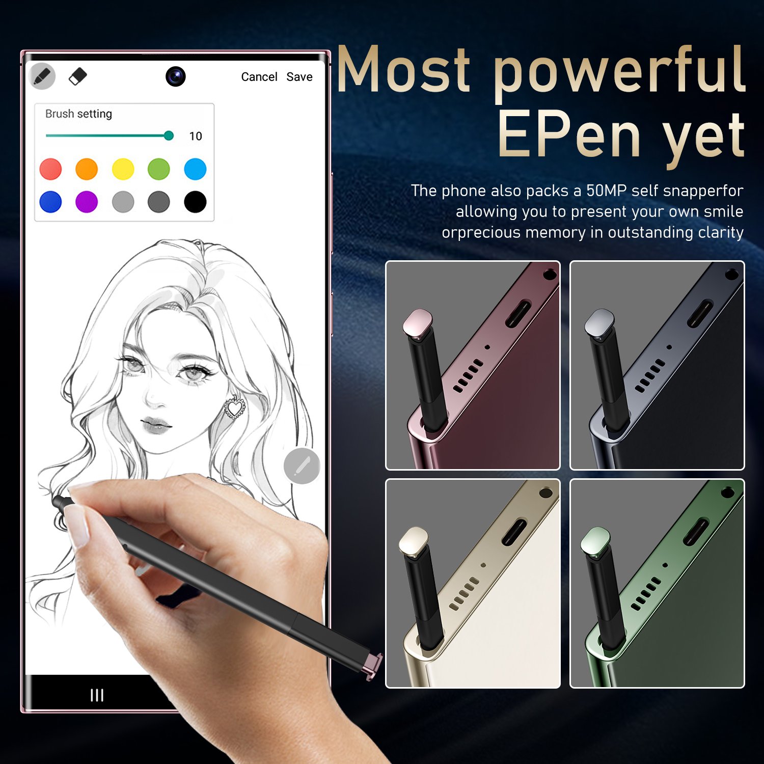 S23+Ultra S23 Large Screen 6.8 "6G+128GB Original Face Unlock Smartphone Android 12 Unlock Phone